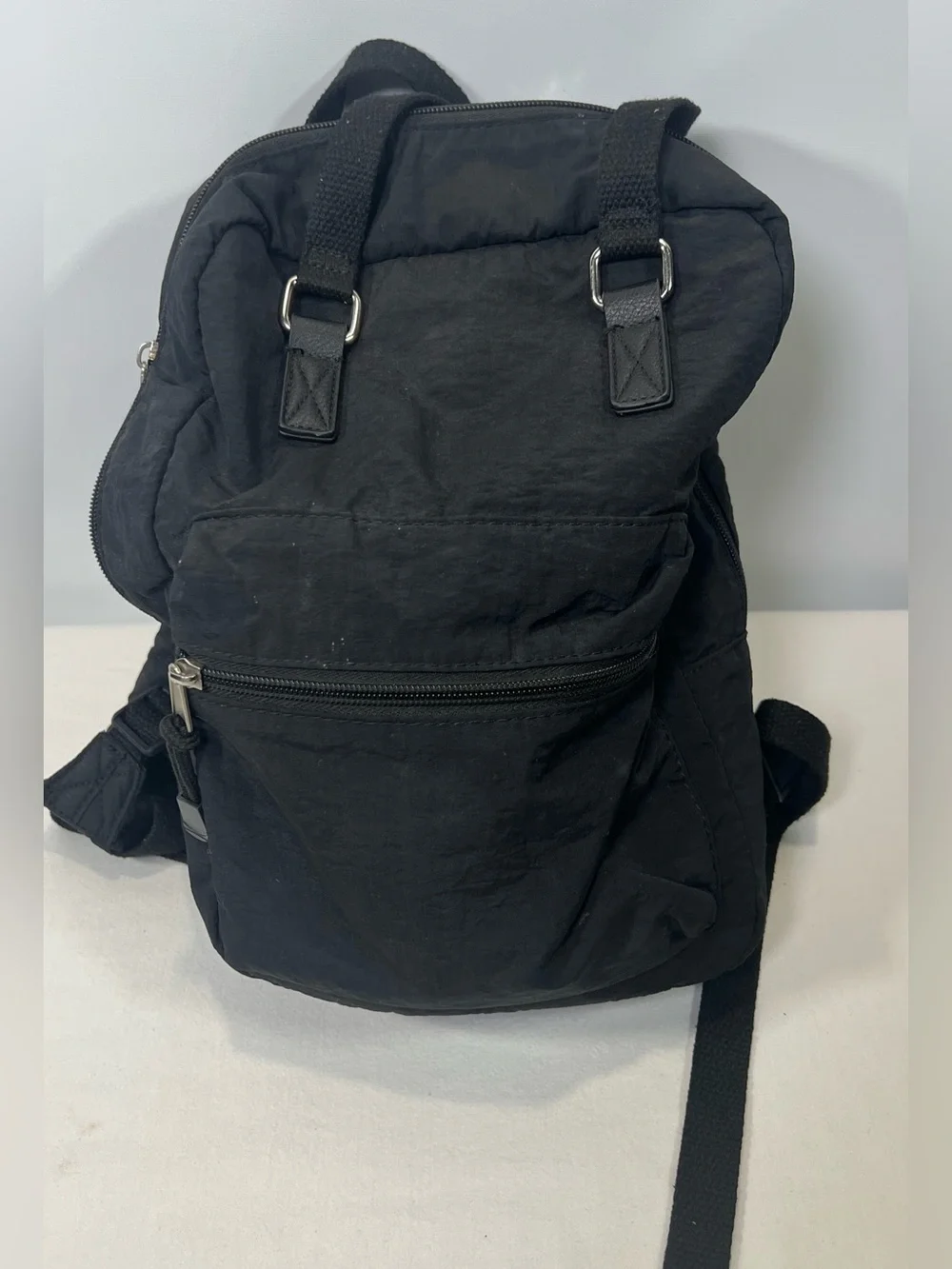 Wild Fable Square Nylon Minimalist Backpack Unisex Distressed Daily Bag